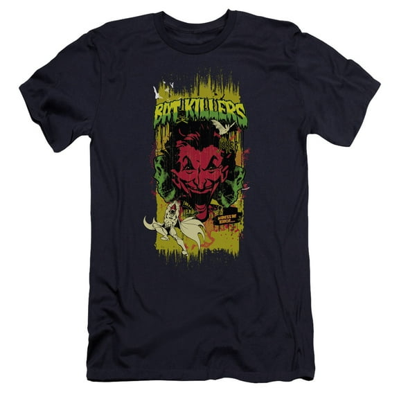 Batman Bat Killers 2 Premium Canvas T-Shirt Adult Slim Fit 30/1 Navy