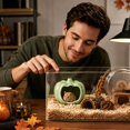 thumbnail image 4 of Fall Pumpkin Decor Glazed Ceramic Hamster Hideout, Cool Heavy-Duty Small Pet Shelter for Rabbit Mice Gerbil, Reptile & Amphibian Habitat Hideouts, 4 of 5