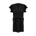 thumbnail image 4 of Clearance T Shirts for Women Hollowed Out Jacquard Tucked Waist Edge Ruffled Sleeve Shirt Top Short Sleeve Summer Tops for Women 2024 Womens Blouses, 4 of 7