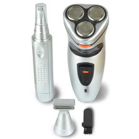 3 Piece Cordless Shaver Kit With 3 Shaver Travel Case And Nose (Best Mens Shaver And Trimmer)
