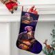 thumbnail image 2 of Hozier Tema: Calcetines de Navidad, fino lino blanco para colgar en escaleras y chimenea, decoración navideña para el hogar, regalo de Navidad. 45cm × 32cm, 2 of 5