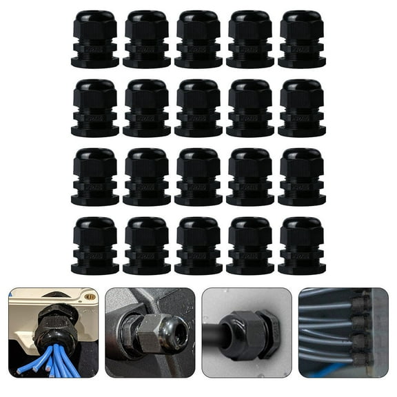 FONWILYO 20-Pack Threaded Cable Glands for Electrical Connections and Control Panel