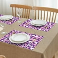 thumbnail image 3 of Pink and Purple Of Leopard Print Summer Placemats Table Placemats Set Of 4-Linen Kitchen Washable Placemats Table Mats 11.8"x17.7"Non-Slip Heat Resistant, 3 of 6