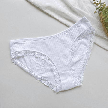 Fulorrnie Underwear for Women No Show Cheeky Comfort Seamless Panty Banded Waist Briefs Thong High Waisted Panties  White  XL