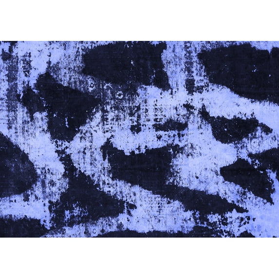 Ahgly Company Machine Washable Indoor Rectangle Abstract Blue Modern Area Rugs, 5' x 8'