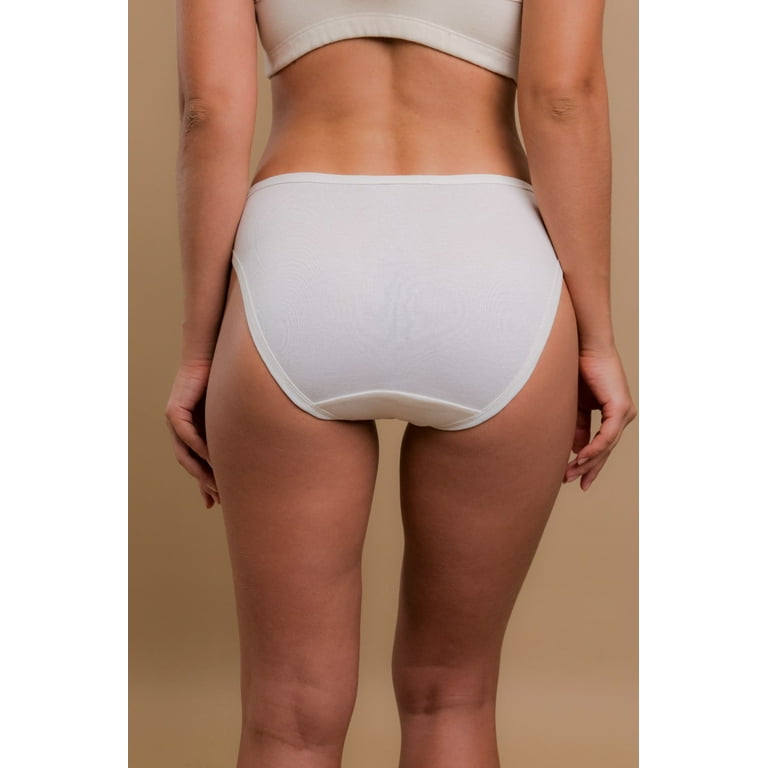 Women's Cottonique W22207 Latex Free Organic Cotton High Cut Panty - 2 Pack  (Melange Grey 10)