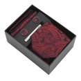 thumbnail image 3 of Ensemble de Cravates Rouges pour Hommes, Cravate à Col, Apparence Frappante, 3 of 8