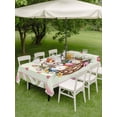 thumbnail image 5 of 60x120 Inch Outdoor Tablecloth with Umbrella Hole Zipper Rectangle Easter Rectangular Tablecloths Outside Waterproof Spring Rabbit Colorful Eggs Flowers Leaves Plants Patio Table Cover for Picnic, 5 of 8