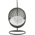 thumbnail image 3 of Modern Contemporary Urban Design Outdoor Patio Balcony Swing Chair, White, Rattan, 3 of 5