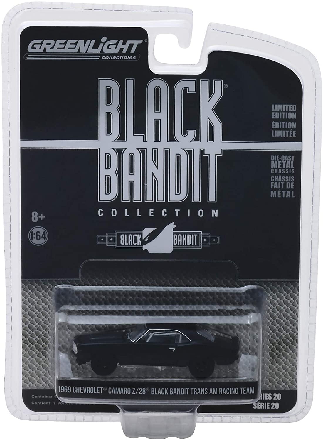 GREENLIGHT BLACK BANDIT 1969 TRANS AM RACKING TEAM FORD MUSTANG 1/64 CAR 27950-B 