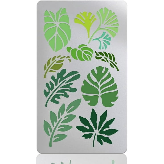 Metal Stencils for Craft Wood Burning Leaf Stencils Plant Leaves Template Stainless Steel Reusable Templates for Journaling Drawing Airbrush Carving Engraving Scrapbooking diy