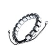 thumbnail image 5 of West Coast Jewelry Men's Silver Plated Hematite Cube Stone Bead Adjustable Bracelet (8mm), 5 of 5