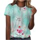 thumbnail image 2 of Fiudx Ofertas y Liquidaciones Top Casual de Manga Corta con Cuello Redondo y Estampado Retro para Mujer, 2 of 4