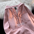 thumbnail image 3 of 2023 nuevo patrón de dibujos animados coreano rosa lindo cremallera sudadera con capucha y2k Harajuku alta moda callejera casual suelta pareja abrigo ins, 3 of 5