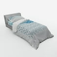 thumbnail image 3 of Ambesonne Blue Bedding Set 4 Pcs, Rain Cloud Sketch Fall, Queen, Blue, 3 of 3