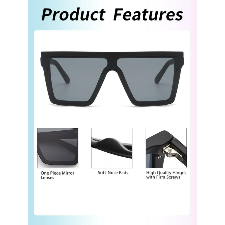 Jm Big Flat Top Shield Sunglasses
