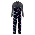 thumbnail image 4 of iEFiEL Kids Girls Gymnastics Leotard Printed Workout Bodysuit One Piece Long Jumpsuit Dance Unitard Black 8, 4 of 5