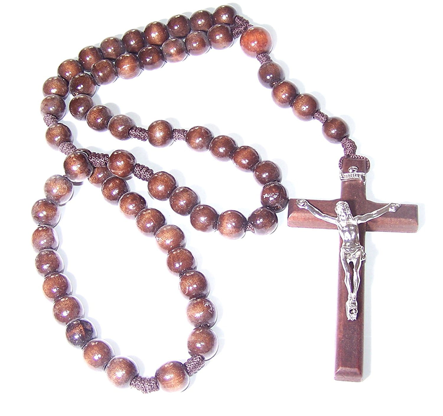 Large brown wooden beads Rosary ( 65 cm 26 inches long ) Walmart