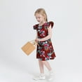thumbnail image 5 of OKSALE Toddler Kids Girls Summer Dress Vintage Floral Printed Dresses Casual Beach Sun Dress Flutter Sleeve Hawaiian Sundress Comfortable Beach Playwear, 5 of 9