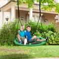 thumbnail image 2 of HOMCOM 39" Saucer Swing Round Tree Hanging Swing Outdoor Rope Swing Flying Platform Attaches to Tree or Existing Swing Set Kids Backyard Playground Hammock Heavy Duty Black, 2 of 10