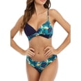 thumbnail image 2 of Liacowi Women Swimsuits 2 Piece Bikinis Set Floral Print Backless Tops + Briefs Swimwear Bathing Suit Beachwear, 2 of 4