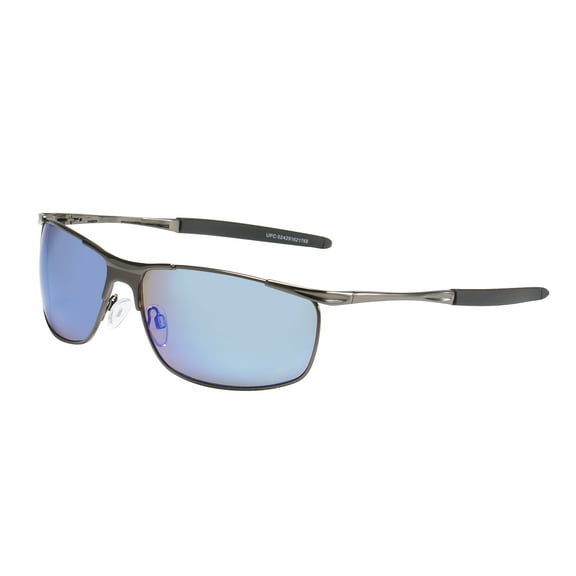 Piranha Eyewear Alex Full Frame Metal Sunglasses for Men with Blue Mirror Lens