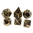 thumbnail image 3 of Juego De Dados De Aleación De Zinc, Dados De Metal De 7 Piezas De Larga Duración Para El Club Para El Juego De Mesa ANGGREK Oro Negro, 3 of 8