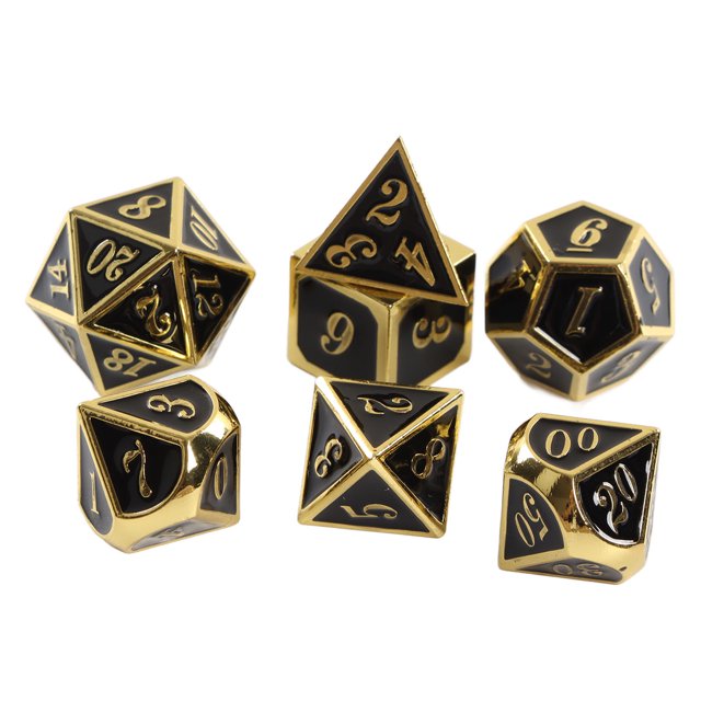 Juego de Dados de Aleación de Zinc ANGGREK 7 Piezas Brillantes Para Juego de Mesa