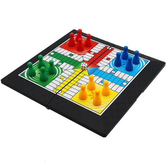 MOMOJIA Portables Plastic Ludo Board Game Set For Family Travel And Outdoor Activity
