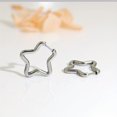 thumbnail image 3 of 1 Pair Trendy Stainless Steel Pentagram Star Earrings For Men, 3 of 5