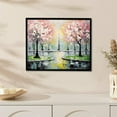 thumbnail image 3 of Nawypu  Framed Pink Wall Art, Sakura street wall art Canvas poster,Flowers Sakura Blossoming abstract poster wall art painting for Living Room Decor, 3 of 4