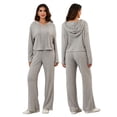 thumbnail image 2 of Gupgi Women Solid Color Tracksuit 2 Piece Spring Ribbed Outfits Short Hoodies Loose Pants, 2 of 8