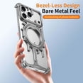 thumbnail image 5 of Magnetic For iPhone 16 Pro Max Phone Case,Personalized Glacier Shape Design,With 360° Rotatable Ring Kickstand,Shockproof Rugged Drop Prottection Heat Dissipation Borderless Phone Case,Silver, 5 of 11