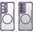 thumbnail image 2 of Case for Galaxy S24 FE,Full-Body Rugged Carbon Fibre Protective Clear Back Hybrid Magnetic Wireless Charge Shockproof Protector Phone Case for Samsung Galaxy S24 FE 5G,2024 (Purple), 2 of 10