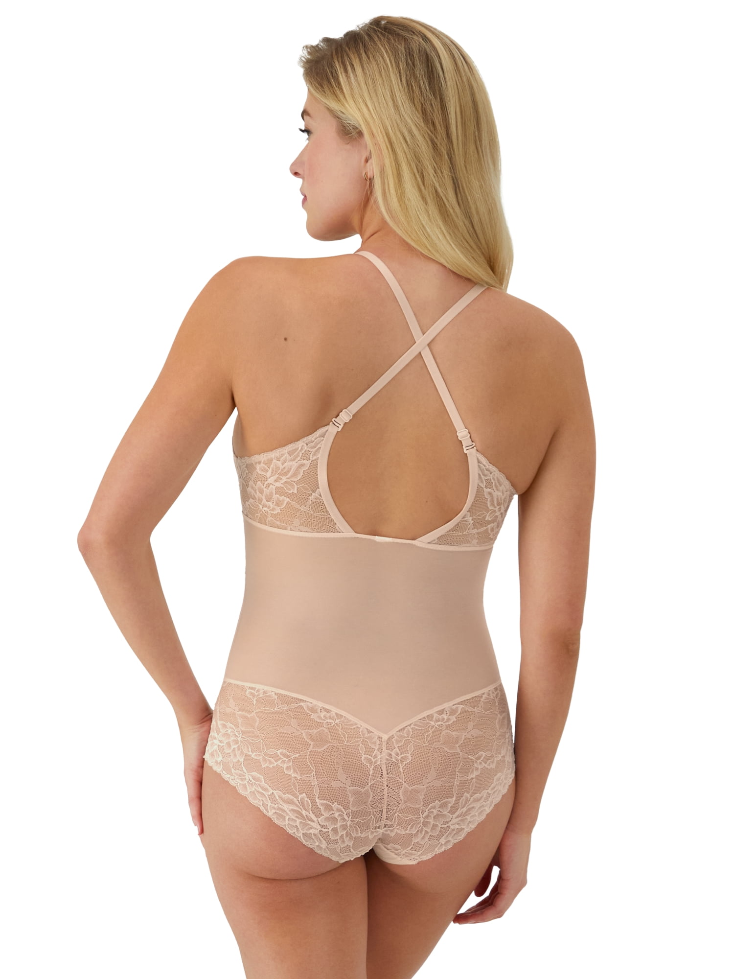 Maidenform Women's Shapewear Firm Control Lace Bodysuit, Sizes up-to 3XL