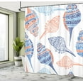 thumbnail image 5 of Ambesonne Seashell Shower Curtain, Maritime Sealife Sea, 69"Wx84"L, Blue White Pale Orange, 5 of 5