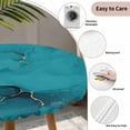 thumbnail image 5 of Teal Marble Round Fitted Tablecloth with Elastic Edge, Waterproof Table Cloth Table Cover for 45"-54" Tables, Turquoise Marble Crack Abstract Modern Art Tablecloths for Dining Picnic Indoor Outdoor, 5 of 9