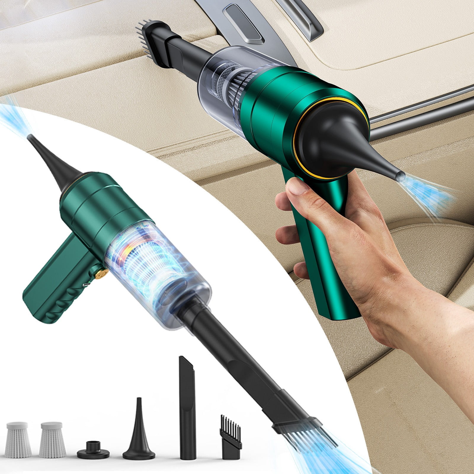 cvlncycling Handheld Car Vacuum Cleaner, Portable High Power Cordless Hand Held Vacuum,Rechargeable Hand Vacuum for Car, Home, Office, Pet
