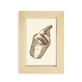 thumbnail image 1 of Brown Hand Sketching Cup Ice Desktop Display Photo Frame Picture Art Painting 5x7 inch, 1 of 3