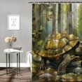 thumbnail image 2 of Orinice  Tropical Turtle Shower Curtain Sets Jungle Forest Animal Bath Curtains Cartoon Bathroom Decor Sets Grommet with Hooks  69x72, 2 of 7