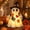 Resin, variant on Halloween Ghost Decor with Light, Lighted Vintage Patchwork Ghost, Spooky LED Sparkling Ghosts Figurines Witch Lamp for Table Decorations, Indoor, Home, Office, Room