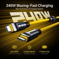 thumbnail image 3 of Set de cables USB-C AOHI 240W PD3.1 carga rápida 40Gbps, 3 of 6
