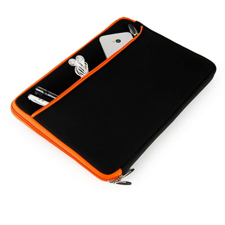 REIBE Laptop Neoprene Trim Design Sleeve Case Cover For x The 17 inch laptop Sleeve offers a traditional and cushioned for your laptop device. Made with soft Neoprene  our sleeves are designed to wrap around your laptop and prevent unwanted scratches  dents and bruises. Our design means our Sleeve will fit nearly all 16” to 17.3” laptop devices. Also built in is a handy front zippered pouch to store chargers  accessories or any other necessities. Provide that extra padded within your backpack or suitcase luggage as you venture on to school or work. Simple  Compact and Chic you simply can’t go wrong with this sleeve case  order yours today! Sleeve Case designed for notebook computers 16 inch to 17.3 inch devices Fantastic from bumps  shock and scratches Lightweight design for easy mobility and a heavy duty zipper closure Carry your Laptop anywhere  conveniently and safely or add that extra cushion in that briefcase or backpack! Zippered Front pocket for chargers or accessories Product Dimension: 17in x 12.5in x .5in  Smoothly Fits up tp 16.41in x 11.15in x 1.15in Fits the following (But not limited to): - AW17R4-7005SLV-PUS 17  Laptop - Asus - 17.3  Laptop - Dell - 2-in-1 17.3  Touch-Screen Laptop - Dell Inspiron 17.3-inch - Gigabyte P57Xv7-KL2 17.3  - - 17.3  - - OMEN by 17.3  - Envy 17 - ProBook 470 G3 - ’s 17-X116DX - 17.3 inch