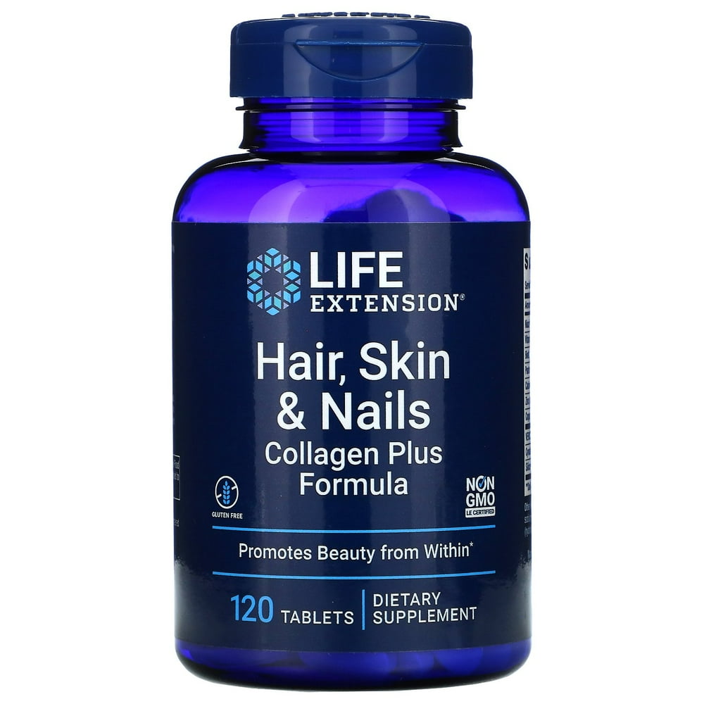 Life Extension Hair, Skin & Nails, Collagen Plus Formula, 120 Tablets
