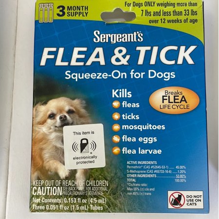 UPC: 0073091021636 | Sergeants Flea and Tick Squeeze-On for Dogs Under 33 lbs