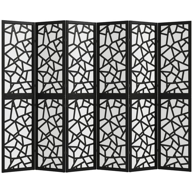 HOMCOM 6 Panel Room Divider, 5.6 FT Lightweight Privacy Screen, Black