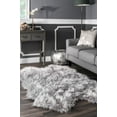 thumbnail image 2 of nuLOOM Fluffy Faux Sheepskin Quarto Shag Area Rug, 3' 6" x 6', Light Gray, 2 of 2