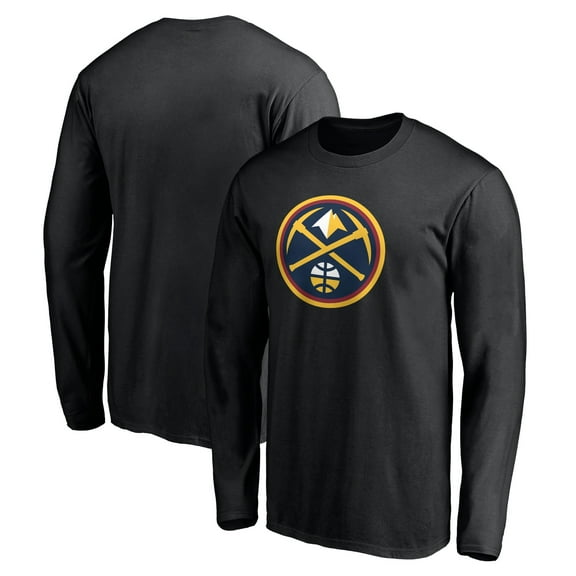 Men's Black Denver Nuggets Primary Team Logo Long Sleeve T-Shirt