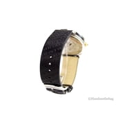 Versace 38mm Silver Logo Halo Dial Embossed Leather Watch