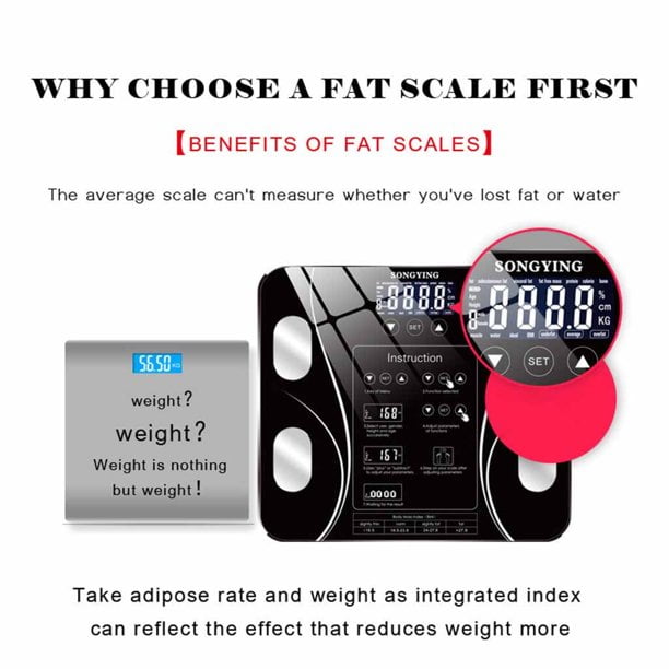 BESPORTBLE Intelligent Weight Scale Digital Body Fat Scale Body Bathroom  Weight Composition Analyzer Health Monitor PinkBattery Style Body Weight  Home